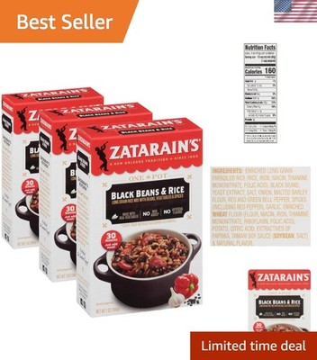 Convenient 3-Pack of Black Beans & Rice, 7 oz Each - Traditional Creole Flavor
