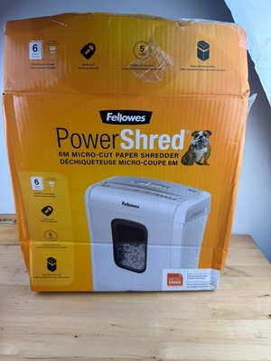 Fellowes PowerShred 6M Micro Cut Paper Shredder New Open Box Safety Lock
