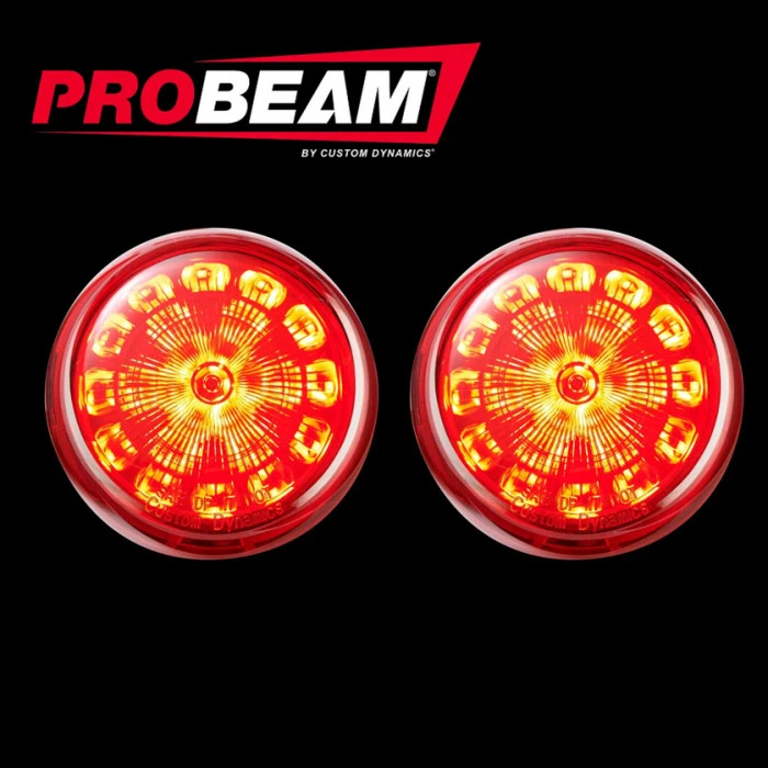 Custom Dynamics ProBeam Chrome Red LED Front Turn Signals 14-19 Indian - Image 3 of 4