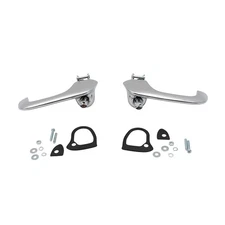 Set Chrome Outside Door Handles fit 67-68 Mustang Cougar w/ Gaskets & Hardware