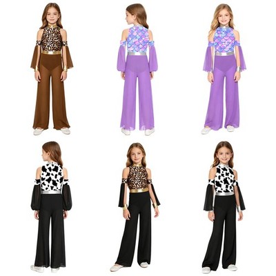 Kids Girls Romper Dress-Up Jumpsuit Cosplay Cave Costumes Build In Briefs Stage