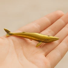 Vintage Brass Whale Figurine Marine Nautical Sea Ocean Decor Whale shark Gift