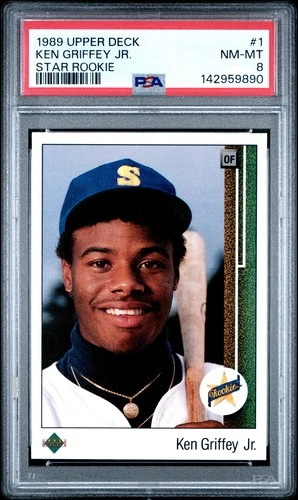 Ken Griffey Jr 1989 Upper Deck #1 Star Rookie RC - PSA 8