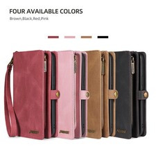 Leather Wallet Case Luxury Flip Magnetic Detachable Card Cover Purse Bags