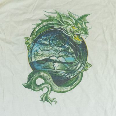 Rare Size 2XL Hawaiian Island Creations Green Dragon Surfing Single T-Shirt