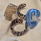 Animal Print Bangle. Vintage Costume Jewelry. Wide Cuff. Leopard/Zebra