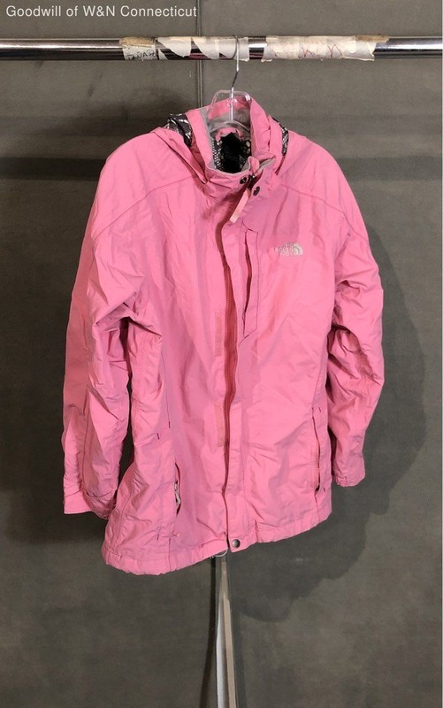 The North Face Girls Pink HyVent Hooded Rain Jacket Sz XL 18