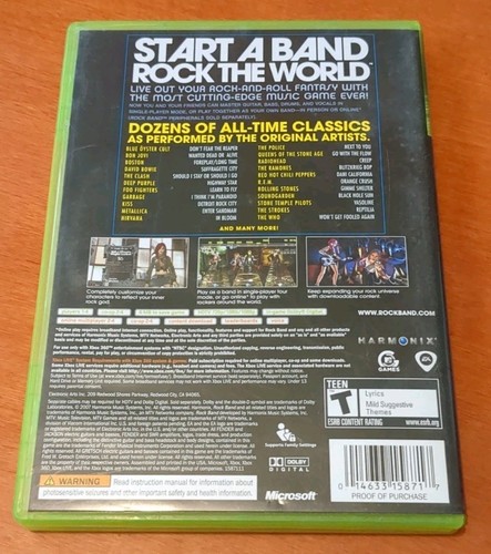 Rock Band Microsoft Xbox 360 Harmonix Mtv Games EA Electronic Arts Teen - Picture 3 of 4