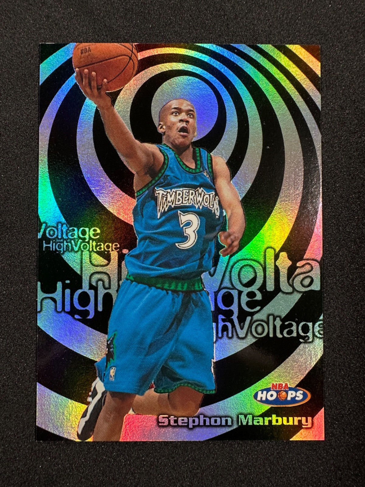 1997-98 Skybox NBA Hoops STEPHON MARBURY HIGH VOLTAGE HOLO #11 of 20HV