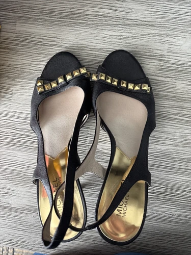 MICHAEL Michael Kors sandali donna Jordan neri con tacco 8 5. Buone condizioni