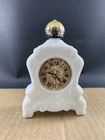 Vintage Avon White Milk Glass Clock Cologne, empty, COMBINED SHIP $1