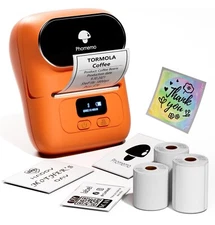 Phomemo M110 Mini Portable Thermal Label Printer ORANGE - Brand New, Sealed