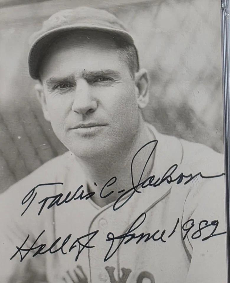 TRAVIS JACKSON Signed Real Photo Postcard-HOF-NEW YORK GIANTS-PSA - Image 2 of 4