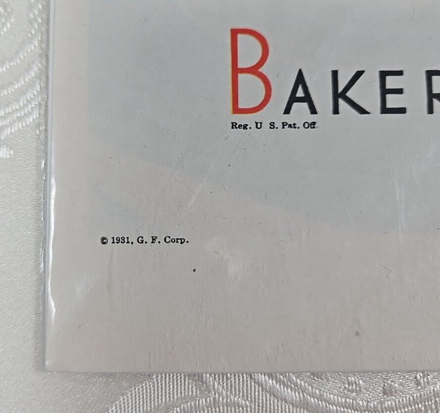 Baker's Chocolate Three Chocolate Enhancements full page print ad 1931