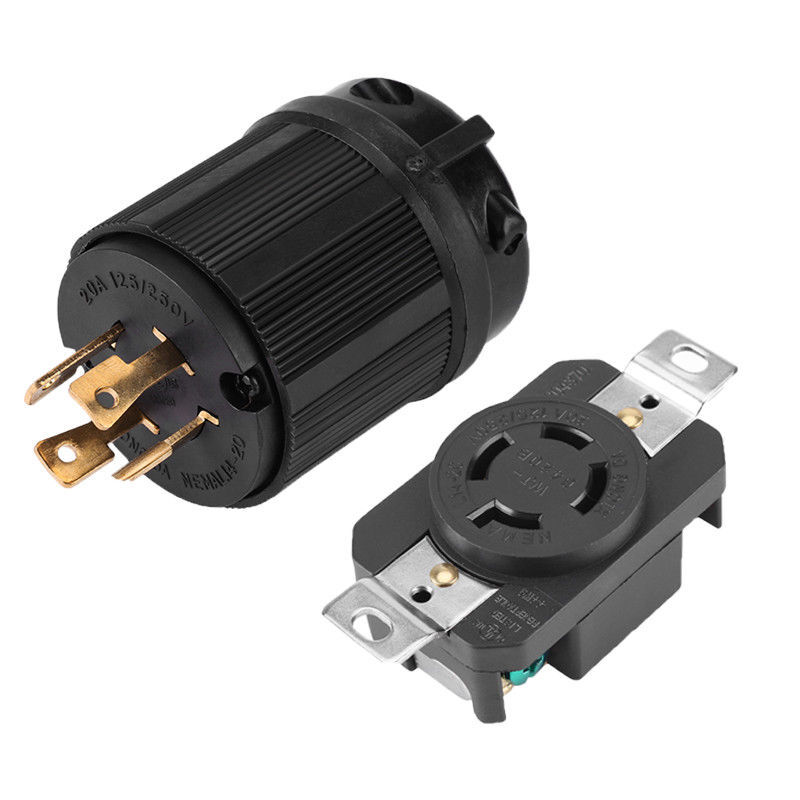 Connettore Bloccante Per Generatori Spina Industriale NEMA L14-20P 20A 125/ 250V - 4 Poli, Maschio, Resistente All'acqua, Nera Connettore Maschio 20a 250v - Foto 9