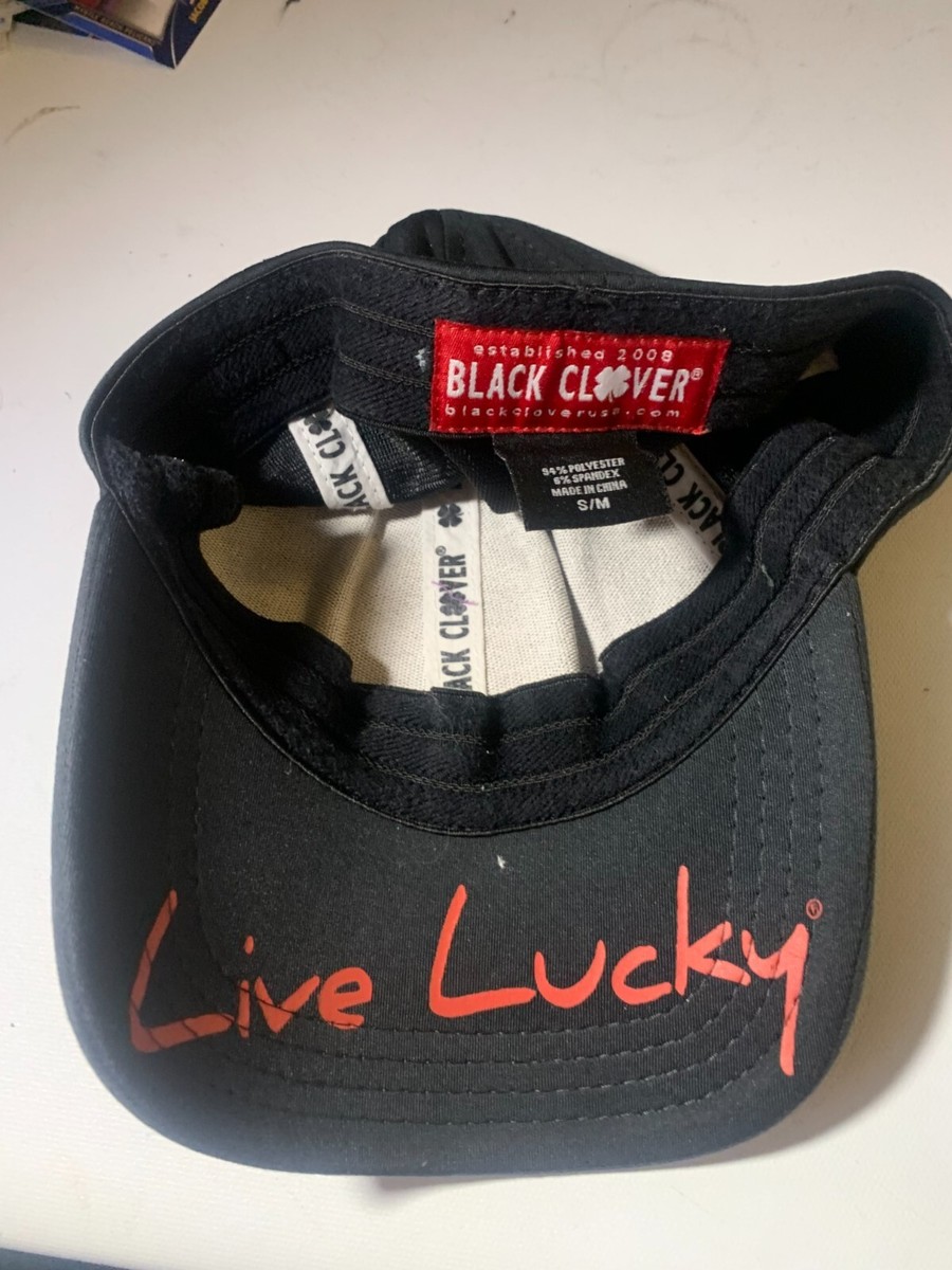 Black Clover Hat Cap Flex Fit S/M Black Maroon Pre-Owned HT6+27 | eBay