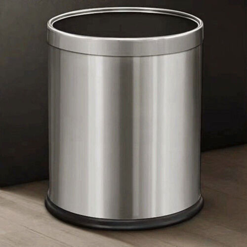 Waste Bin Home Office Wastepaper Basket Stainless Steel Trash Can for Kitchen