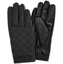  125 Isotoner Mens Black Active Quilted Smart Touch Thermal Winter Gloves Size M