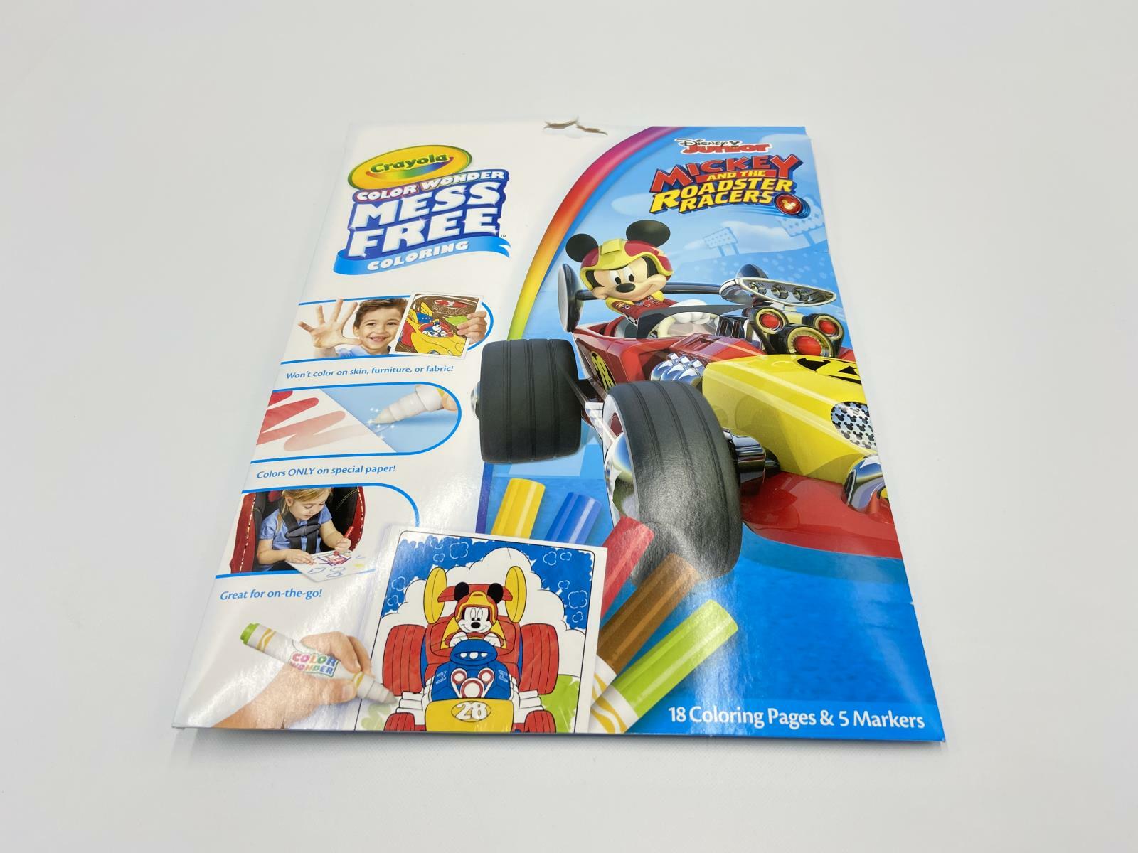 Crayola Color Wonder Mess Free Mickey Roadster Racers 18 Pages and 5 Markers