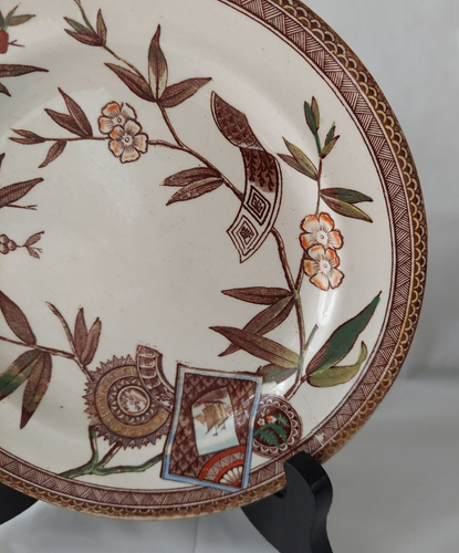 Antik England Wedgwood ästhetisches Uhrwerk 7"" Platte 1881 Vogel & Garten Farbe - Bild 2 von 8