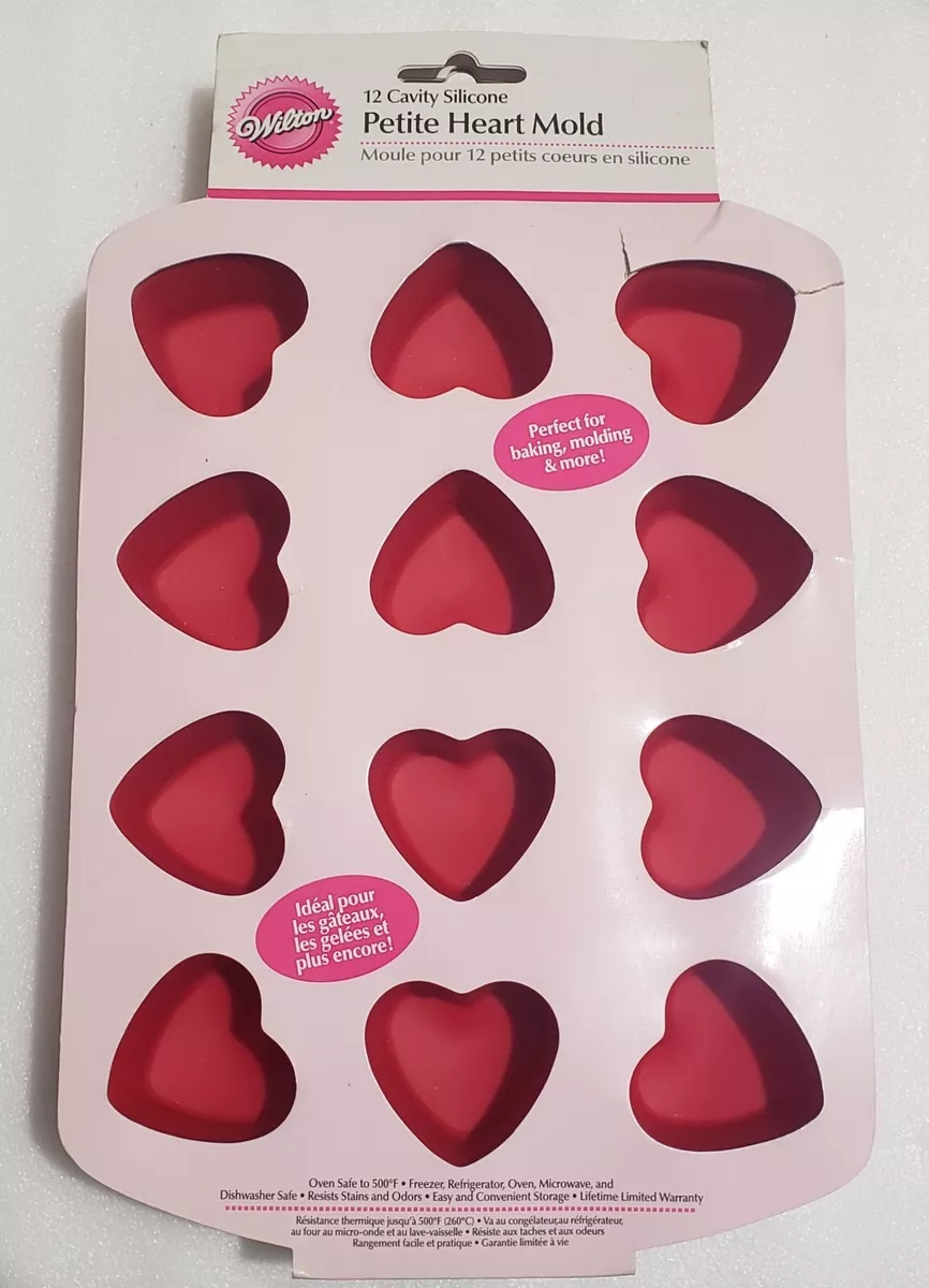 Red WILTON Petite Heart Silicone Molds 12 cavity - oven safe to 500°F  Valentine