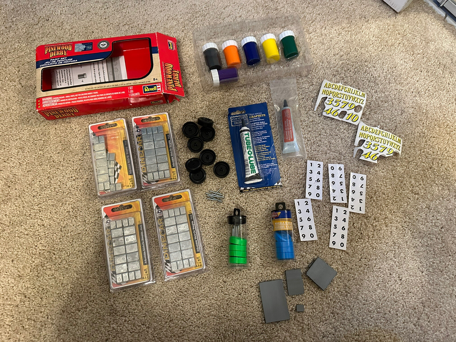 Scouts Pinewood Derby Pine Car Accessories Paint Graphite Weights