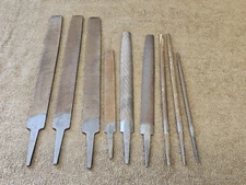 9 Johnson Bastard Flat Half Round File Set Metal Smooth Standard Coarse Mixed
