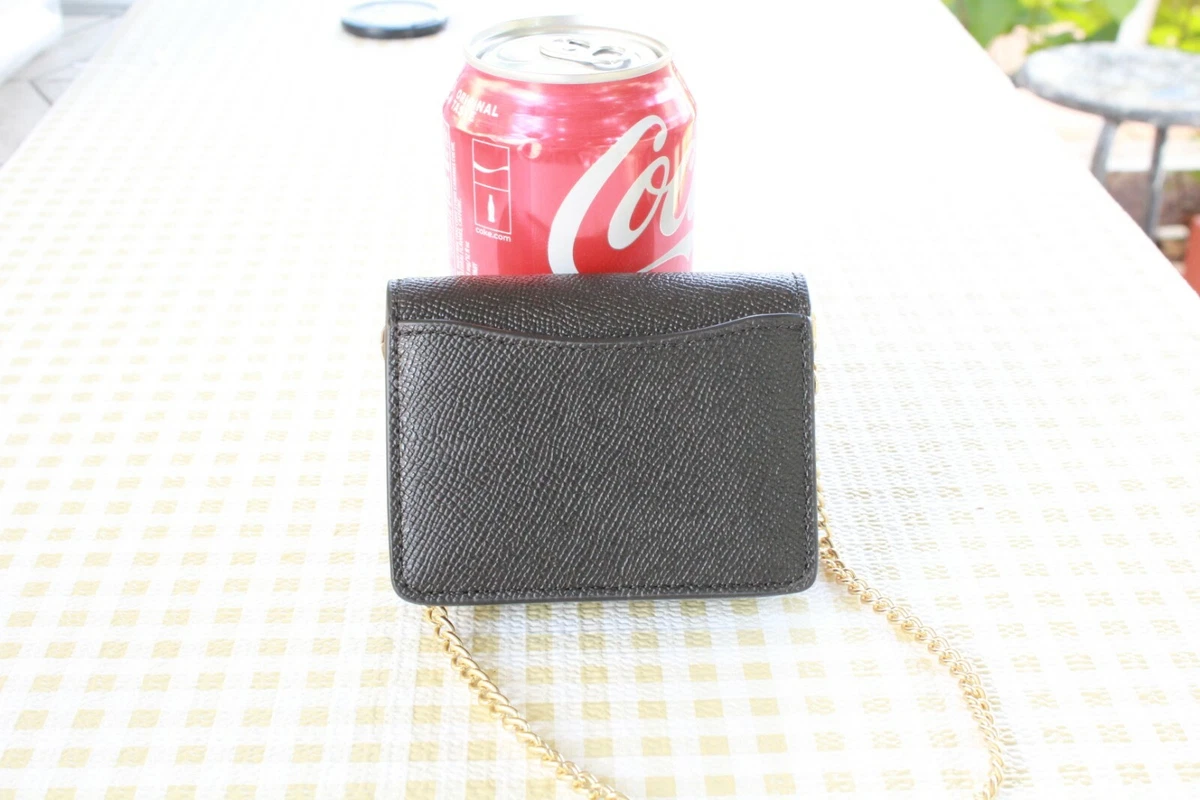 NWT Coach Mini Wallet On A Chain In Signature Leather C0059 IMBLK 