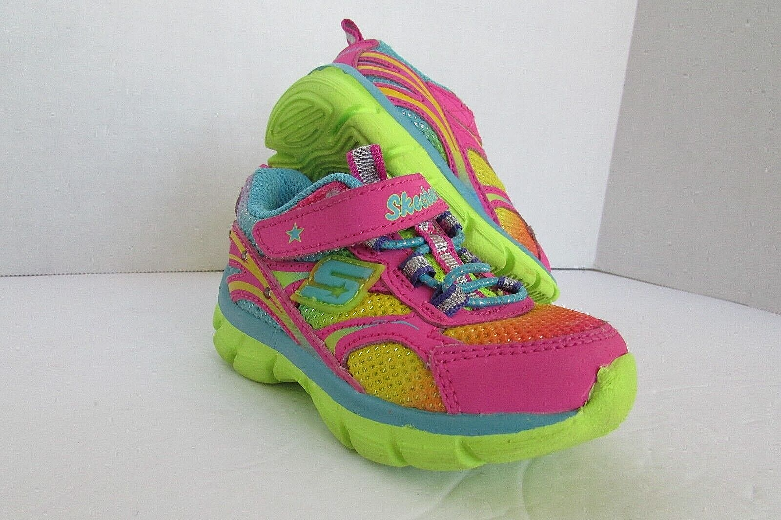 Light Up Skechers s lights rainbow girls Toddler shoes Size 5-image