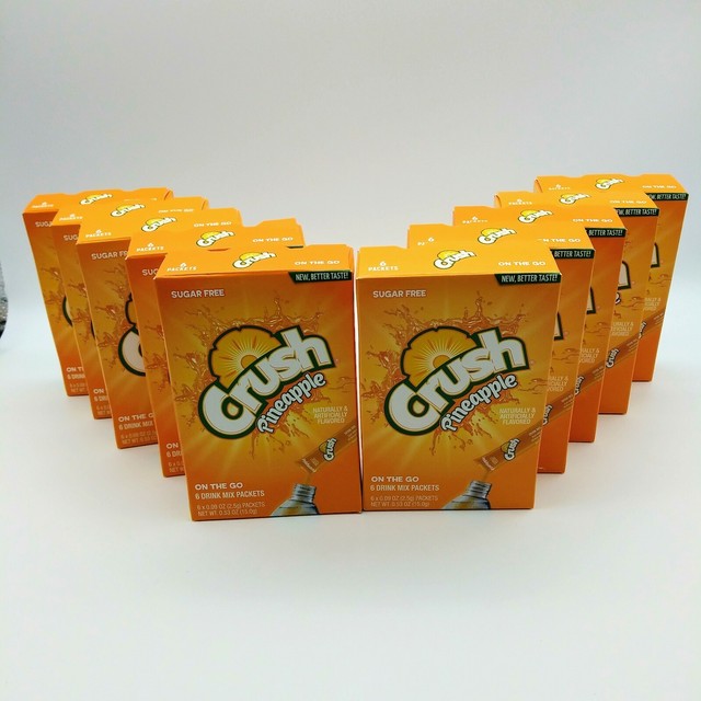 CRUSH PINEAPPLE Singles To Go Sugar Free Drink Mix Lot of 10 (60 Singles Total) eBay