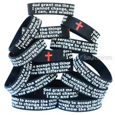 20 of Serenity Prayer Wristbands - Motivation  Inspiration Band Bracelets