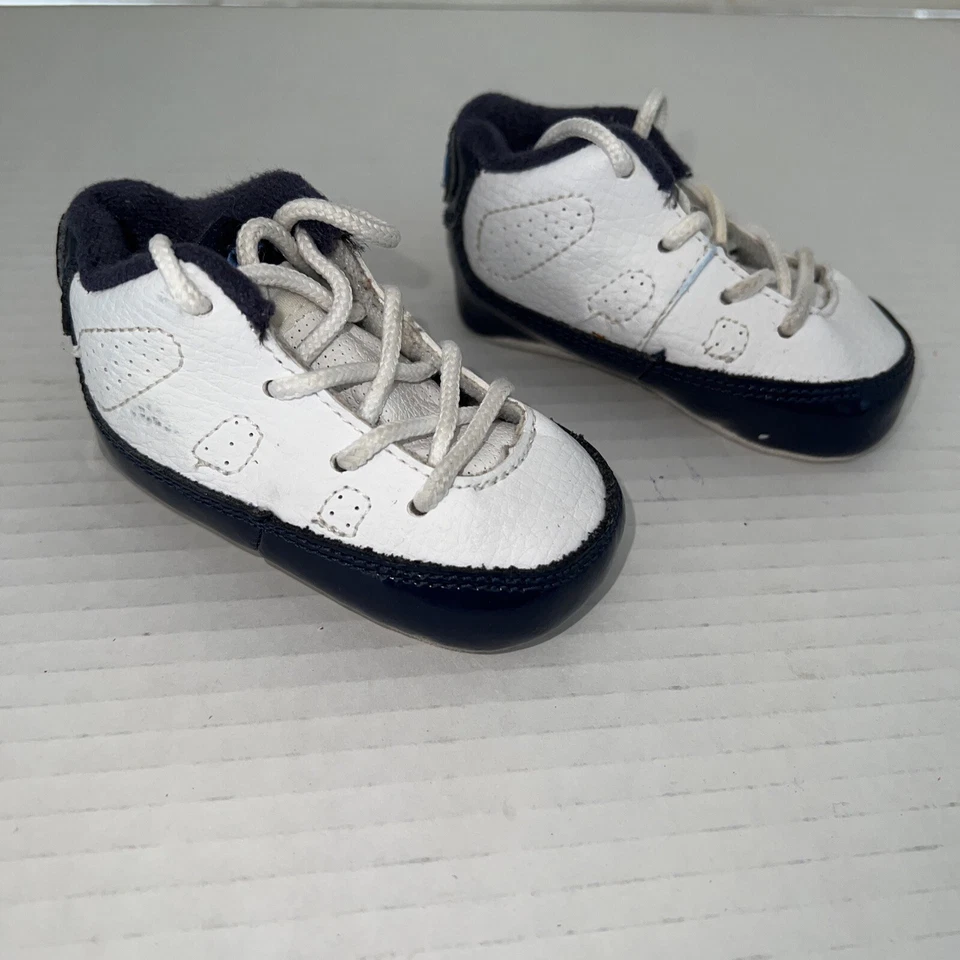 Nike Air Jordan 23 Botines de Cuna Parte Inferior Suave Zapatos 'Blanco/Azul' Talla 1C Foto 3 de 4