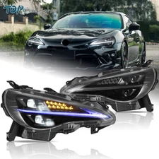 VLAND LED Projector Headlights For 12-20 Toyota 86 Subaru BRZ w/Blue Animation
