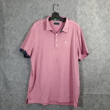 William Murray Polo Shirt Mens L Large Pink Red Performance Golf Stretch Sports