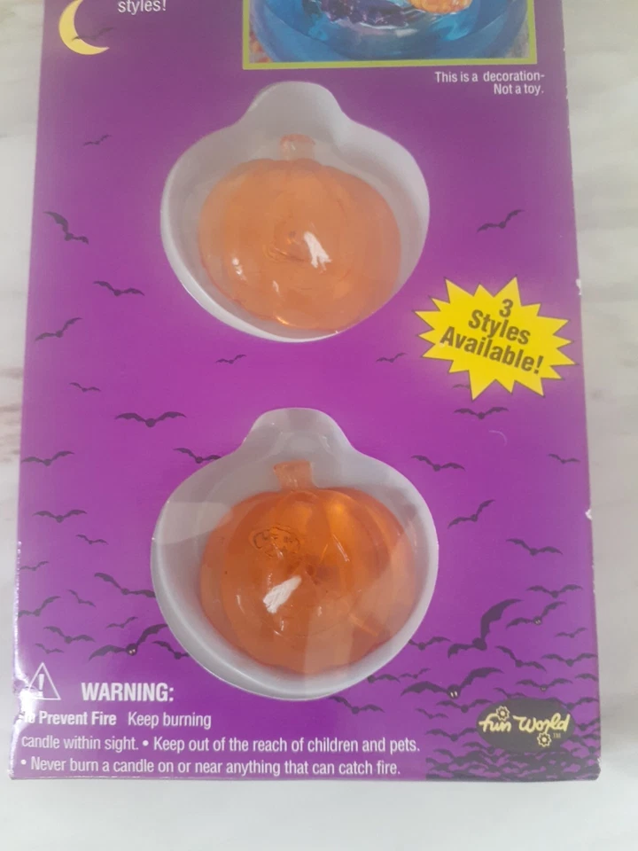 Fun World Jack-O-Lanterns Velas de Gel Flotantes Un Paquete de 3 Nip Foto 2 de 4
