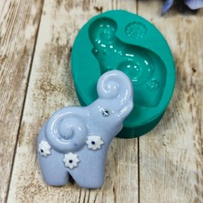 Stampo Elefantino con fiori 5cm in silicone per creazioni in resina, gesso, fimo