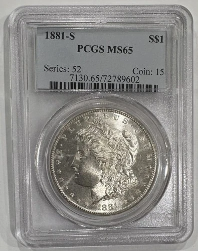 1881 s morgan silver dollar ms65 pcgs