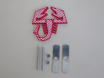 Fiat Abarth 3D Scorpion Diffuser Grill Metal Badge With Accessories Red Rim   Co