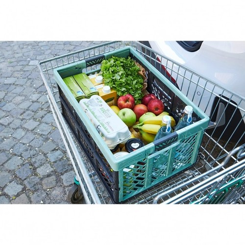 3 x Extra Strong Folding Plastic Stacking Crates with 1 x Cool Bag Insert - Picture 9 of 9
