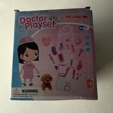 Meland Toy Doctor Kit For Girls Pretend Play Doctor Set With Dog Toy Dog Pink