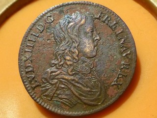 JETON ROYAL LOUIS XIV 1654 TRES BEAUX RELIEFS ! RARE ! 6 26gr !