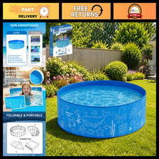 Foldable 47" Kiddie Pool for Kids & Dogs - Portable Non-Slip Summer Water Play