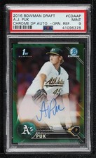 2016 Bowman Draft Chrome Pick Green Refractor 8/99 AJ Puk PSA 9 MINT Auto 08a7