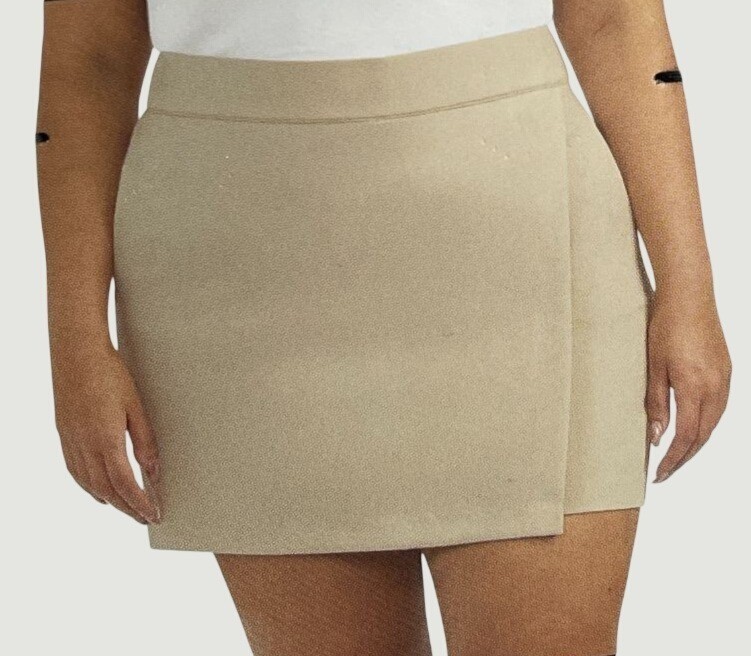 Ellen Tracy Ladies' XL Pull-On Tan Skort 72% Polyester 20% Rayon n1129