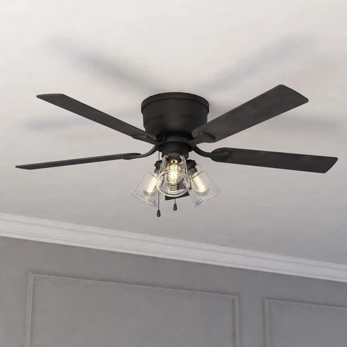 Cromwell 52-In. Ceiling Fan With Pull Chain And Remote Matte Black - Picture 2 of 5