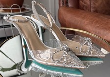 New Women  s Betsey Johnson Wedding Rhinestone Heels Shoes Pumps Size 9.5 Bows