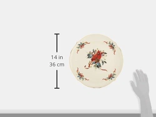 Lenox 853785 Winter Greetings Round Serving Turkey Platter, 13", Red & Green  - Image 3 of 4