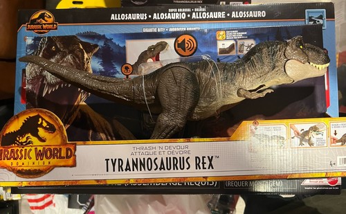 Mattel Jurassic Park World Thrash 'N Devour Tyrannosaurus Rex Figure New