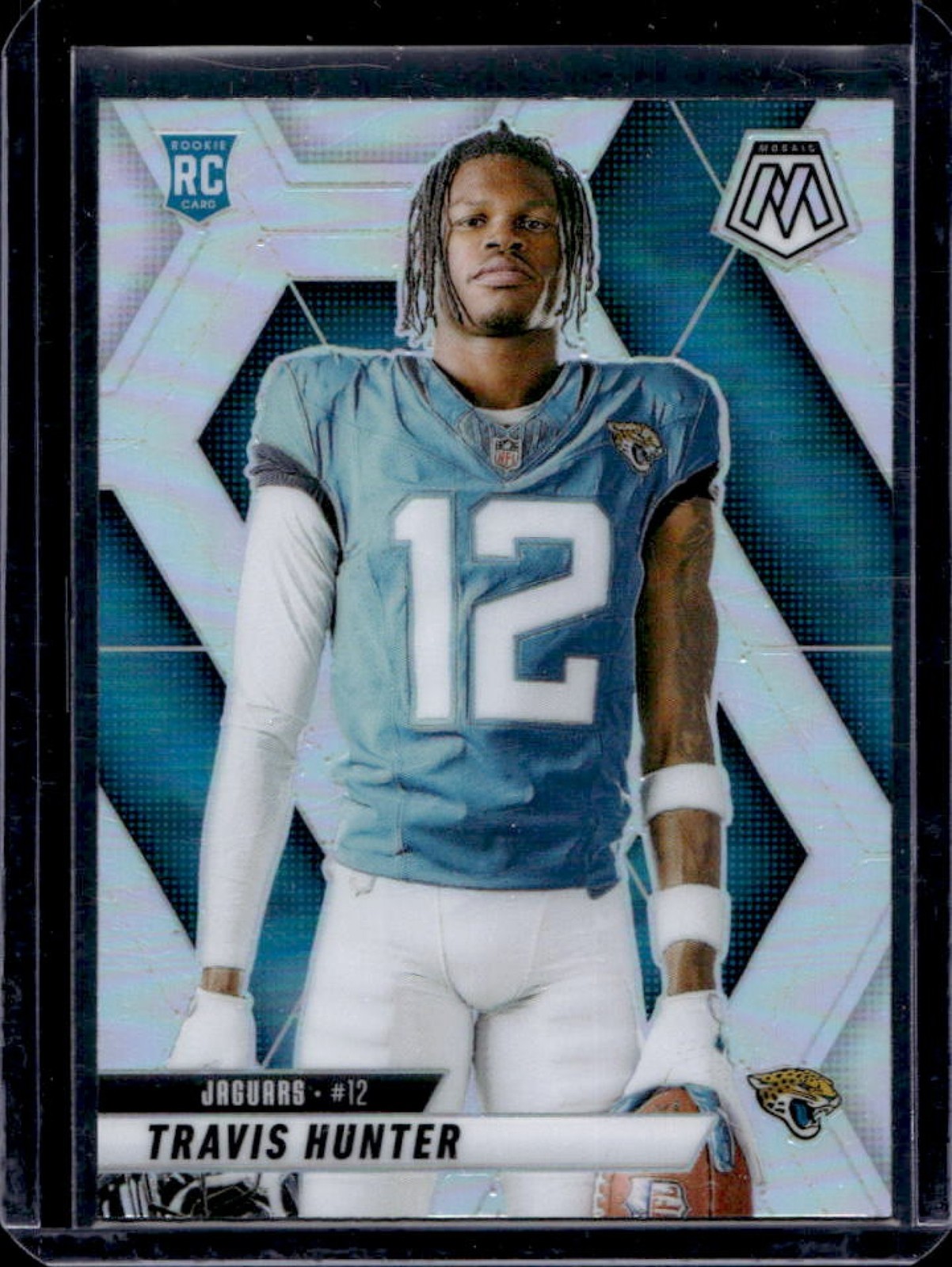 2025 Panini Mosaic Travis Hunter Rookie Variation RC Silver Prizm #279 Jaguars