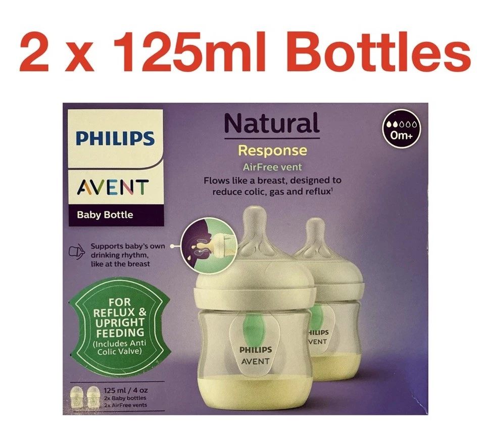 Philips Avent Natural Response Baby Bottles 2 x 125ml With Anti Colic Valve 0M +
Opens in a new wind
